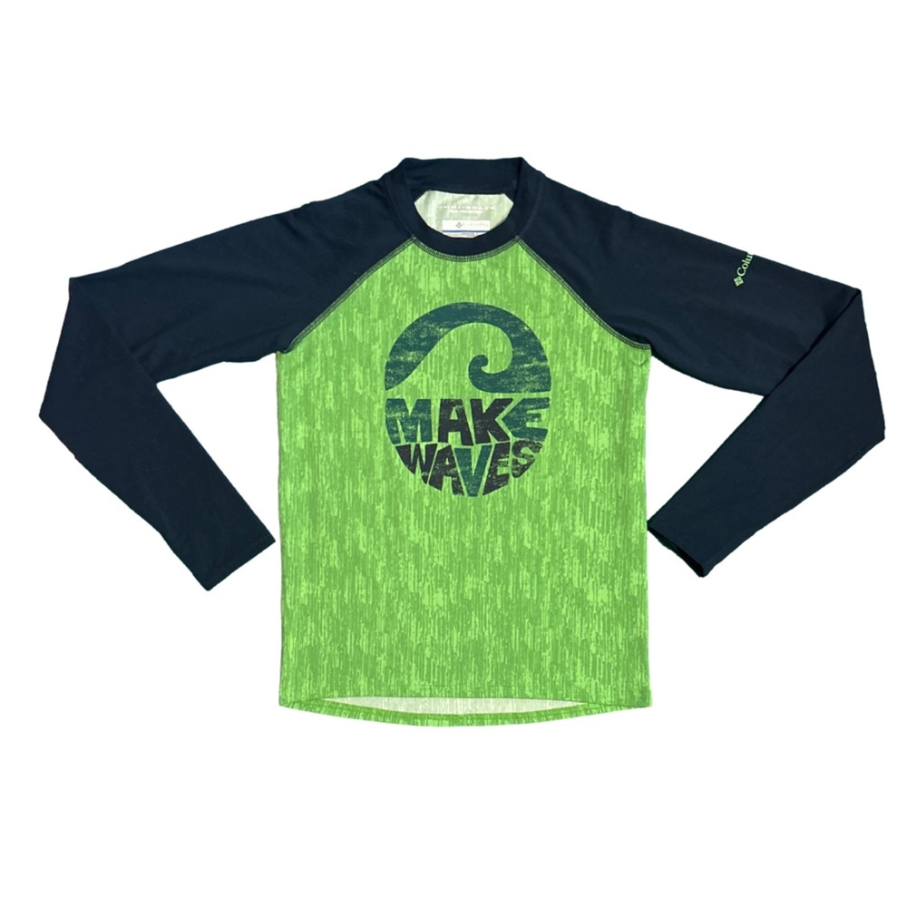 Columbia Omni-Shade Sun Protection Shirt - Green and Navy Blue